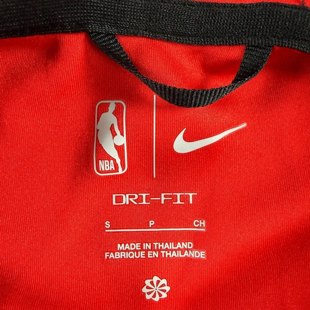 Nike Houston Rockets NBA Hoodie Mens Small Red Dri-Fit Zip Up Colorblock Jacket